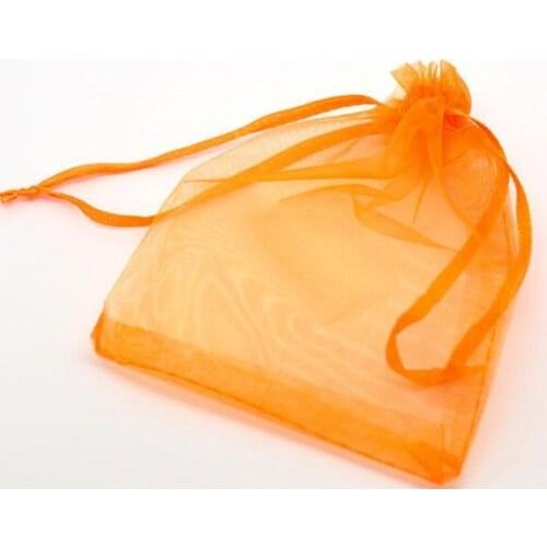 Free shiipng!!!!500pcs/lot Orange Organza Wedding Gift Bags&Pouches 12x9cm