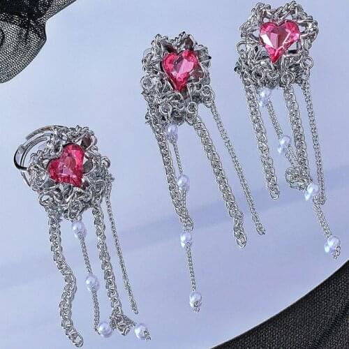 Shiny Crystal Rhinestone Long Tassel Earrings for Women Bowknot Drop Earrings Party Jewelry