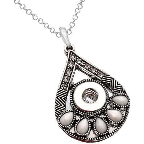 Bohemia Rhinestones Leaves 264 Womens Vintage 12mm snap button bohemian necklaces & pendants DIY Jewelry for women Gift