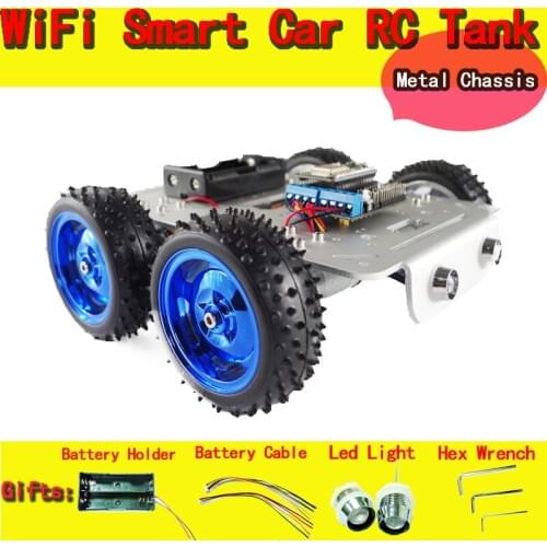 C300 WiFi RC Car Chassis with NodeMCU ESP8266 Board+Motor Drive Shield Board Kit by APP Phone DIY RC Toy Robot Model