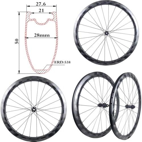 Latest Weaving Rims 50mm 28mm External Wide Lightweight CX Gravel Wheel Cross Disk 700C Bicycle Disc Wheels