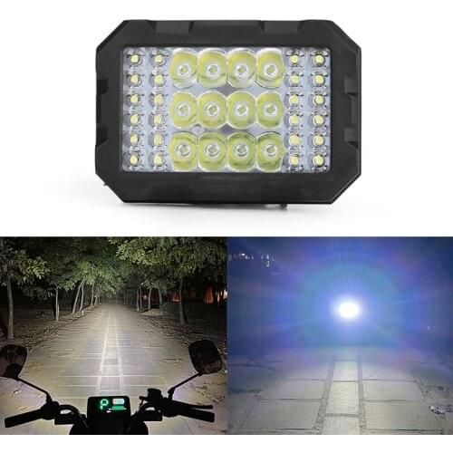 Electric Pedal Motorcycle Led Super Bright 36 Bead Headlamp 12-80v Battery Car Refitted with External Strong Light Headlamp