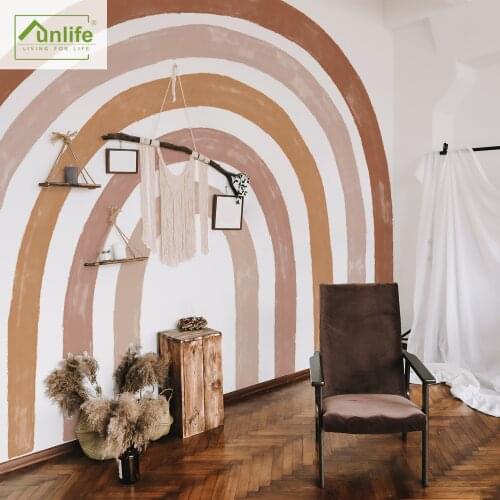 Funlife® Watercolor Rainbow Wall Mural Self-Adhesive Fabric Wallpaper Bedroom Living Room Wall Stickers Waterproof Home Decor