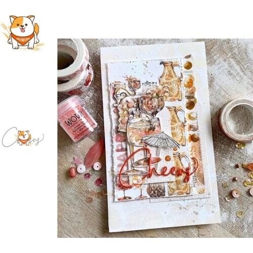 Cheers Word Metal Cutting Dies Mold Knife Scrapbooking Stencil DIY Embossing Craft Die Cuts Card Making New Dies For 2020