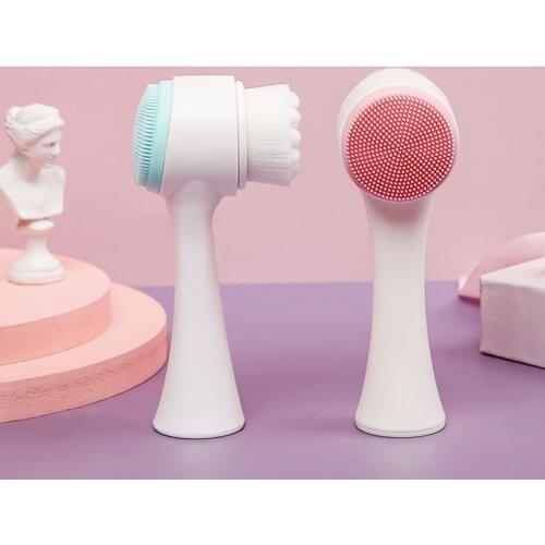 Honglin Deep Cleaning Pore Double Side Silicone Face Cleansing Brush Facial Manual Makeup Remover Tools Face Wash Brush