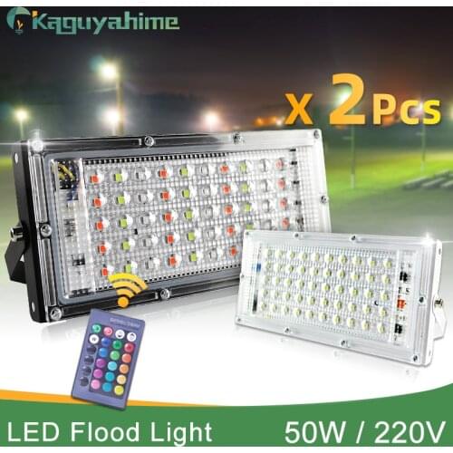 Kaguyahime 2Pcs LED Flood Light 50W 100W Floodlight AC 220V Outdoor Spotlight Waterproof IP65 Street Lamp Reflector Lighting