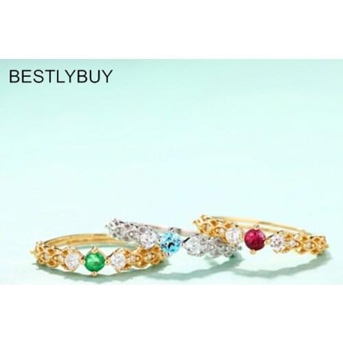 BESTLYBUY Classic Ring with Nautral blue topazs emeralds cut oct 3*3mm in 925 sterling silver jewelry with gift box