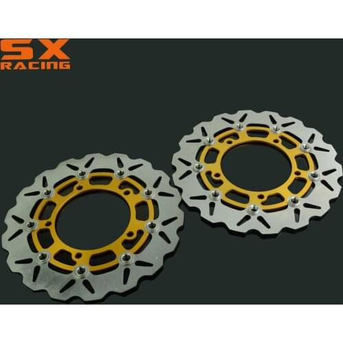 Motorcycle Gold Front Floating Brake Disc Rotor For SV650S ABS 2007-2012 07 08 09 10 11 12