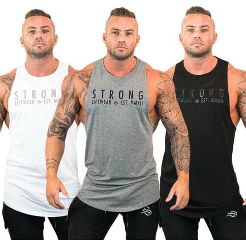 Men Bodybuilding Stringer Tank Top Y-Back Gym Workout Sports Vest