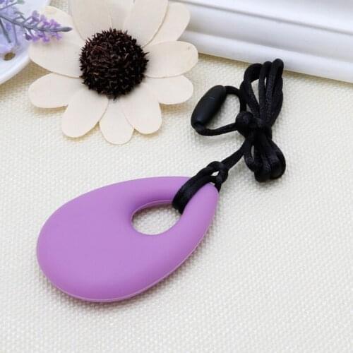 Soft Silicone Teardrop Pendant Baby Teething Necklace Teether Autism Sensory Chewing
