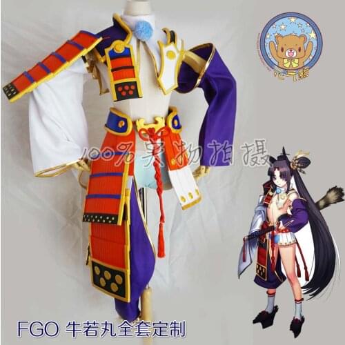 [Customized] Anime Fate Grand Order Ushiwakamaru Rider Battle Unifrom PU Leather Cosplay Costume Halloween Free Shipping 2019
