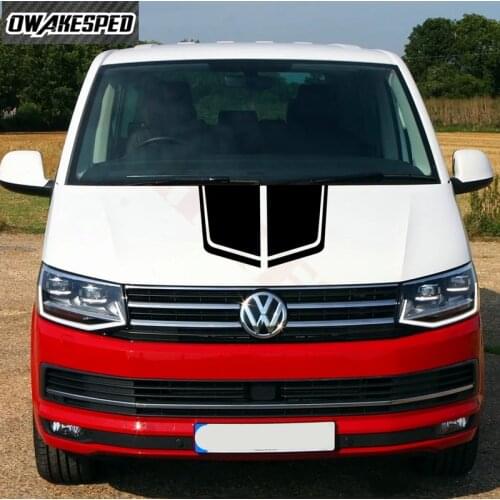 Car Hood Bonnet Sticker For-Volkswagen Caravelle T4 T5 T6 Bus Auto Engine Cover Decor Vinyl Decals Sport Stripes Accessories