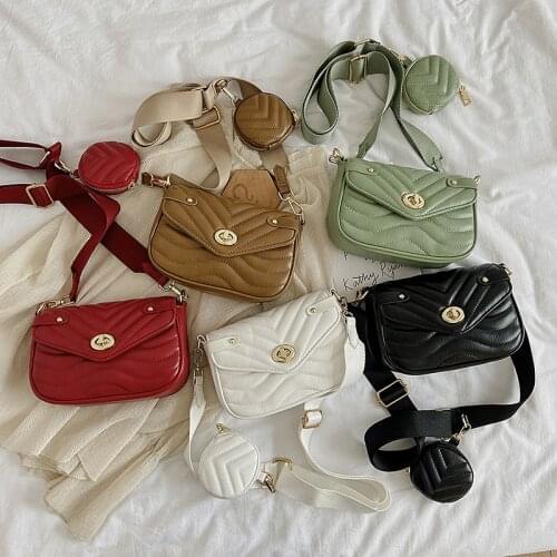 2020 New Korean fashion Square baghigh quality Women PU leather shoulder bag with Coin bag BM025