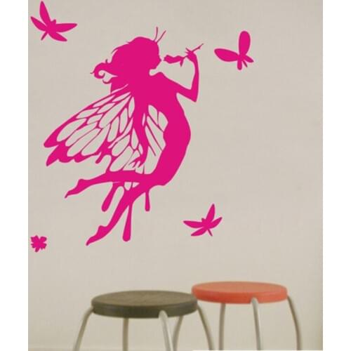 New Removable Flower fairy wall decals For Home Rooms DIY Decorative Wall Stickers Free shipping