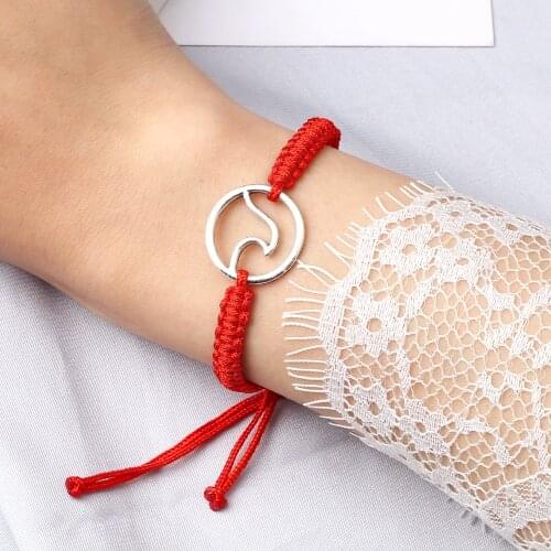 New Charm Braided Bracelet for Friendship High Quality Waves Pendant Lucky Wish Bangles Jewelry Men Women Couple Healing Pulsera