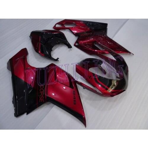 Fairings for DUCATI 1098 2008 Body Kits 1198 2008 Black Dark Red Plastic Fairings 1198 2007 - 2011