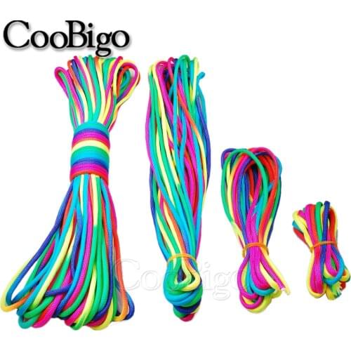 4mm Rainbow Paracord Rope 550 Parachute Cord 7 Strand Core Mil Spec Type III Outdoor Climb Camp Tent Survival Bracelet 10-328ft