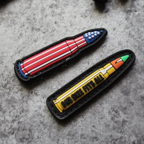 Q Version Bullet One Size Fits All PVC Patch US Flag Tactical Armband Velcro Military Badge Appliques For Backpack Clothes