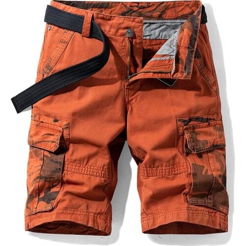 2021 New Cotton Cargo Shorts Mens Casual Workout Military Mens Camouflage Shorts Multi-Pocket Short Pants Men Pant