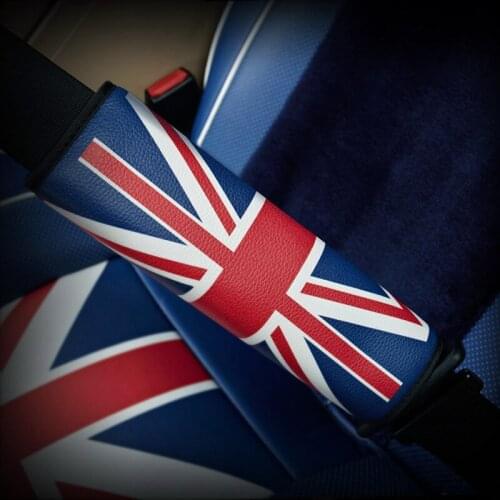 Car Styling The Union Flag Interior PU Leather Seat Belts & Padding