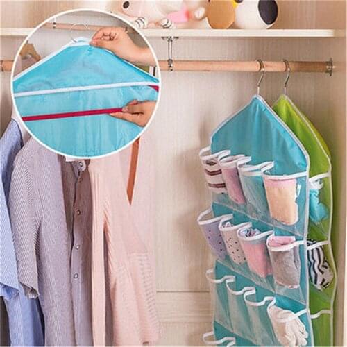 Rack Storage Closet Wardrobe Hanging Shelf Organizer Pockets for Clothes Sock