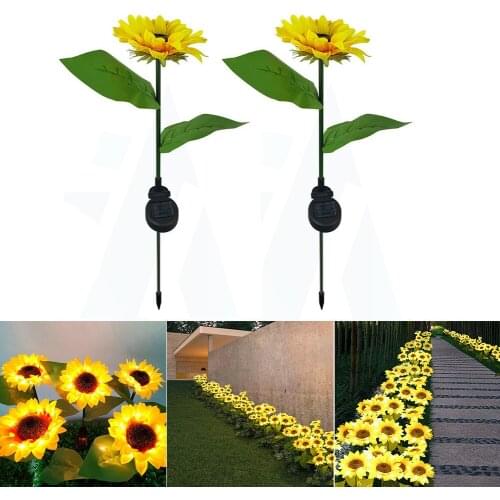 Solar LED Outdoor Lights Sunflower Garden Lighting Waterproof Outdoor Courtyard Lighting Garden Decoration
