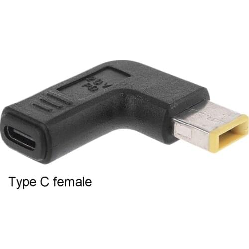 Type-C Female to Square DC Male PD Power Charger Connector Cable Adapter Converter for Le-novo Thinkpad Notebooks