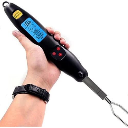 Light grill warm white fork with digital Kitchen Thermometer digital For Meat Thermometer with long fork LED display
