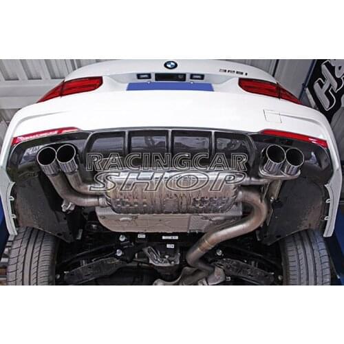 P Style Real CARBON FIBER REAR DIFFUSER 4pipes FOR BMW 3-Series F30 M-TECH M-Sport BUMPER 320i 328i 335i 2012UP B159