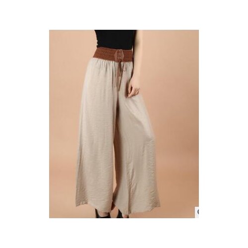1pcs/lot korean style woman solid cotton linen pants female casual loose pants with sashes
