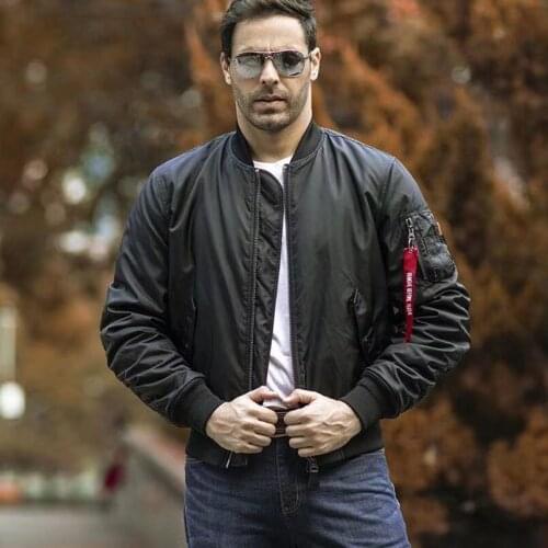 2021 Thick MA1 Spring Bomber Jacket Men Padded Plus Size US Air Pilot Coats Man Loose 2 Sides Wearable Flight Windbreaker