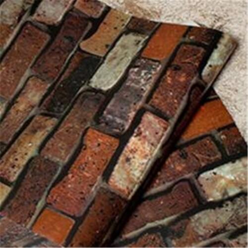 Wellyu 3D Chinese style retro dark red brick wallpaper restaurant faux brick waterproof culture stone wallpaper