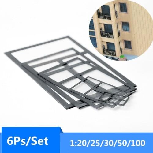 6Pcs/set 1:20/25/30/50/100 Scale Building Window Model DIY Sand Table Assemble Building Model
