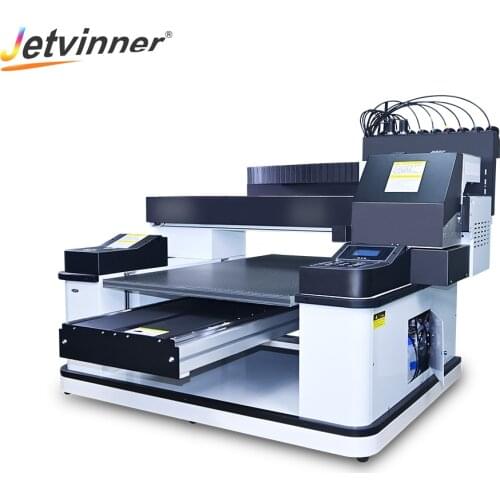 Jetvinner Automatic A1 Flatbed UV Printer 60*90 cm Print Size With 3 Print Head For Phone Case Cylinder Acrylic Fast Print Speed