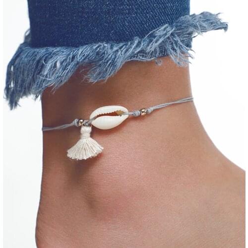 Tassel Shell Pendants Anklets For Women Jewelry Summer Beach Bracelet Ankle On Leg Female Ankle Bohemian Accessories Wholesale