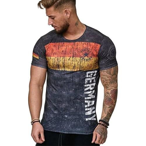 Mens Germany Flag T Shirt 3D Print Shirt Vintage Texture Graphic Tops High Quality Short Sleeve O-neck Plus Size Oversized Tees