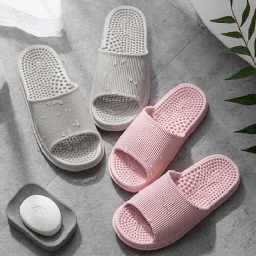 House Bath Massage Women Slippers Soft EVA Non-slip Indoor Solid Slides Ladies Platform Flat Shoes Couple Home Bathroom Slippers