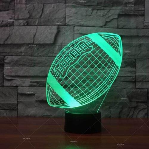 Rugby Shape 3d Nightlight Creative Energy saving Smart Home Led Desk Lamp Childrens room decoration 3D Table Lamps