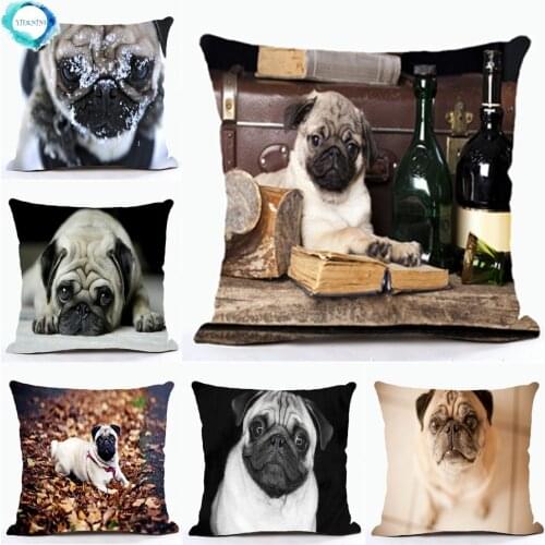 French Bulldog Polyester Cushion Cover Pug Dog Pillowcase Decorative Animal Pillow Covers Bedroom Decor almofadas decorativas