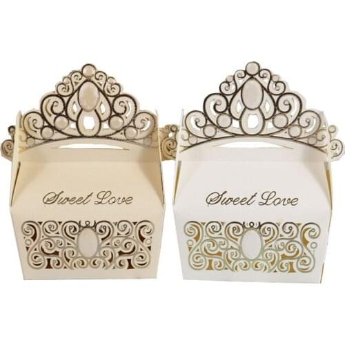 Best selling Gold Foiling Wedding Candy Gift Box Wedding Cake Box Goodie Box Packaging Festive & Party Supplies