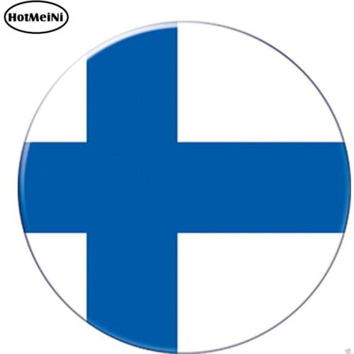 HotMeiNi 13cm x 13cm Auto Moto Bike Suitcase Laptop Flag Round Finland Decal Reflective Car Sticker Waterproof 3D Car Styling