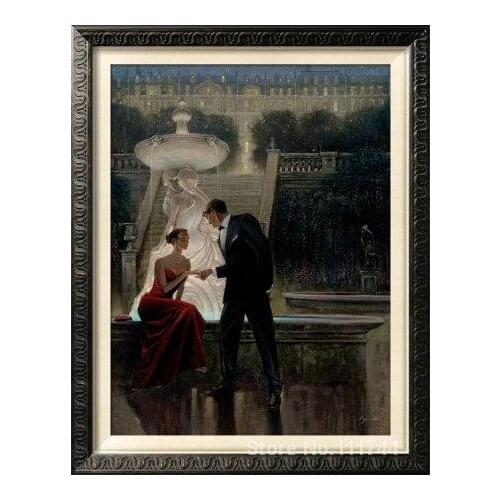People painting Twilight Romance Brent Lynch art reproduction hand painted on linen high quality