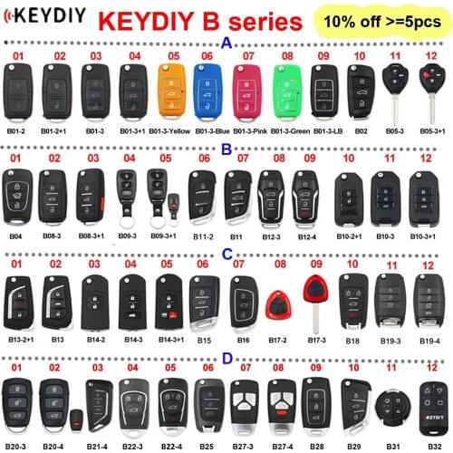 KEYDIY B series B01 B02 B04 B05 B11 B12 B15 B16 B18 B21-4 B22-4 B25 B27 remote control for KD900 KD-X2 mini KD 10pcs