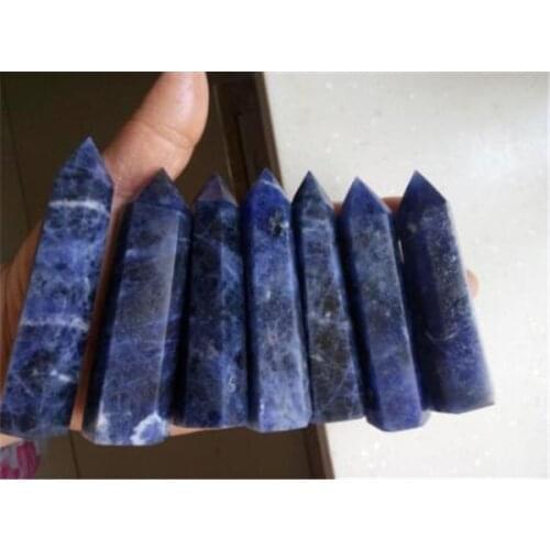 Natural crystal blue stone pillars, crystal singel point home decoration