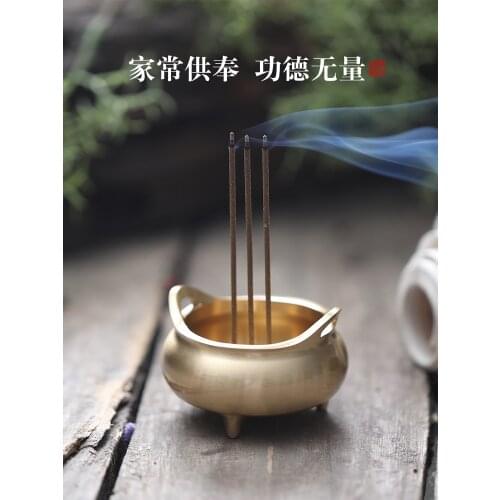 Copper Incense Burner, Household Indoor Buddha Offering, Mini Incense Burner, Mini Incense Stick Pure Copper