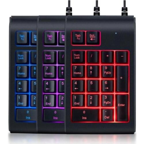 Jelly Comb Backlit Numeric Keyboard USB Wired 19 Keys Mechanical Numeric Keyboard for Laptop Computer Digital Keyboard