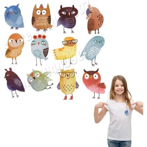 Cartoon Birds Interesting Stickers For Clothes Environment Friendly Washable Patches Iron Heat Transfer Applique On Dress
