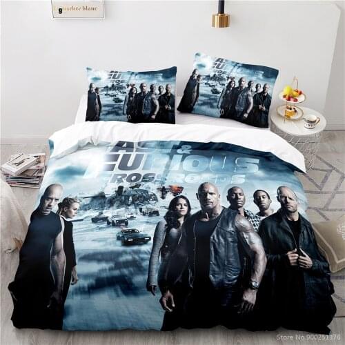 3D Printed Fast and Furious Duvet Cover Set Twin Full Queen King Size Bedding Set Home Bed Linens Bedclothes for Bedroom Decor