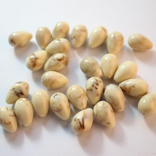 Newest 40pcs/lot color print 20*13mm geometry water drop shape resin straight hole beads diy jewelry earring accessory