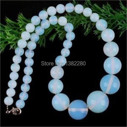 ! new diy 6-14mm Sri Lanka Moonstone Round Beads Necklace 17" 2 pieces/lot fashion jewelry JT6522